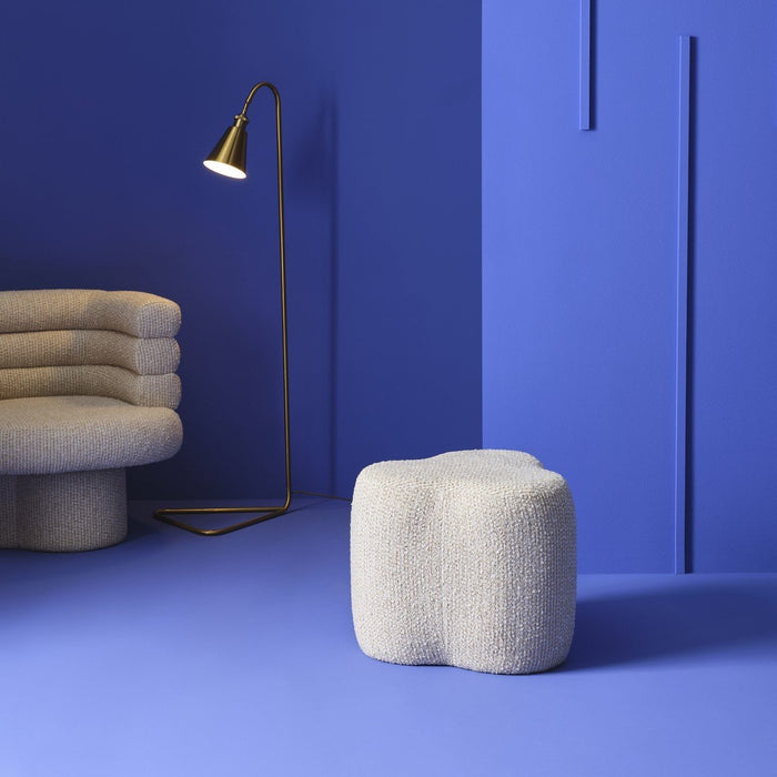 Signature - Poef in Beige stof TREFLE - B53 cm