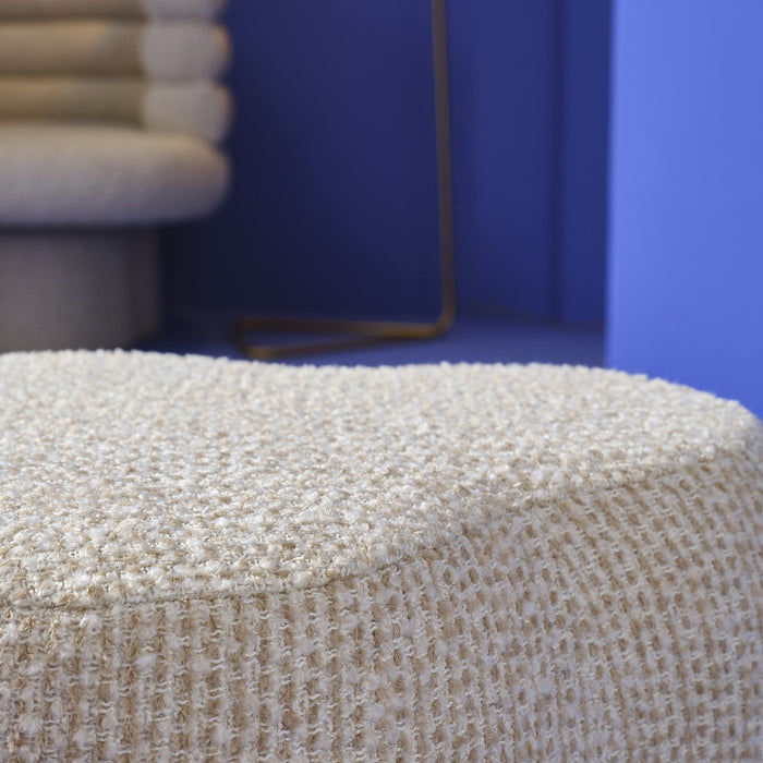 Signature - Poef in Beige stof TREFLE - B53 cm