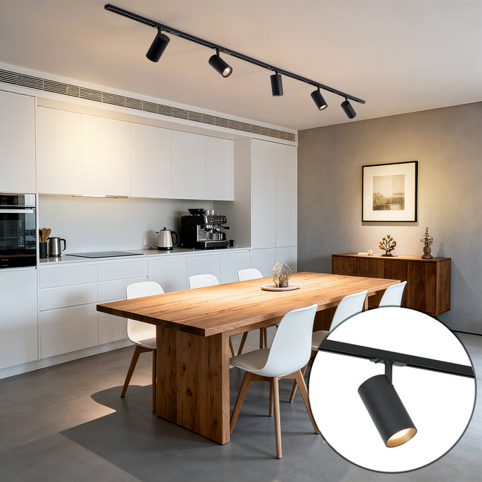 QAZQA Modern railsysteem met 5 spots zwart 1-fase - Iconic Mark