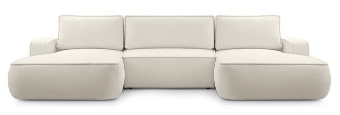 NADUVI Collection U-slaapbank Monteno bouclé met opbergruimte