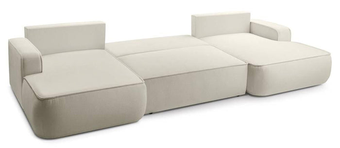 NADUVI Collection U-slaapbank Monteno bouclé met opbergruimte