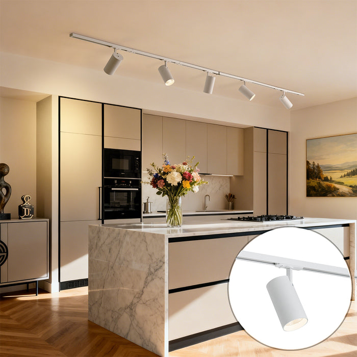 QAZQA Modern railsysteem met 5 spots wit 1-fase - Iconic Mark