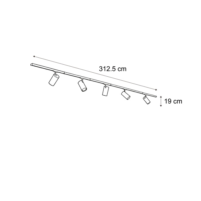 QAZQA Modern railsysteem met 5 spots wit 1-fase - Iconic Mark