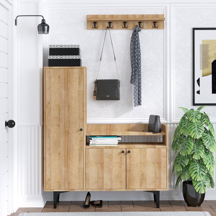 Giga Meubel - Schoenenkast Naturel Hout - 120x35x116cm - Barney