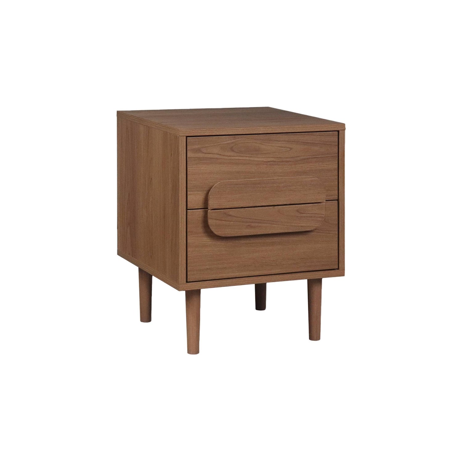 sweeek - Nachtkastje houtdecor vintage 2 lades