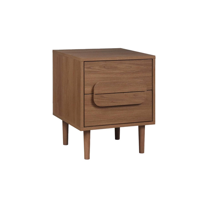 sweeek - Nachtkastje houtdecor vintage 2 lades