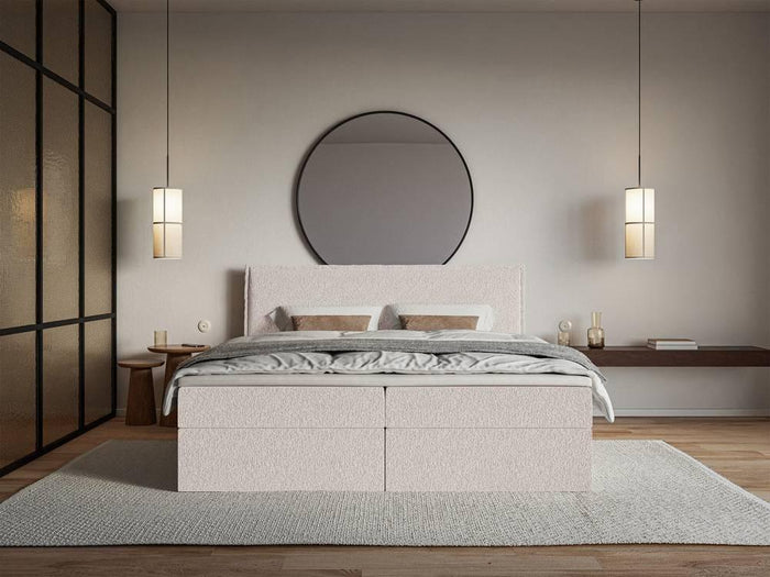 NADUVI Collection Boxspring Esmay chenille met opbergruimte en topper
