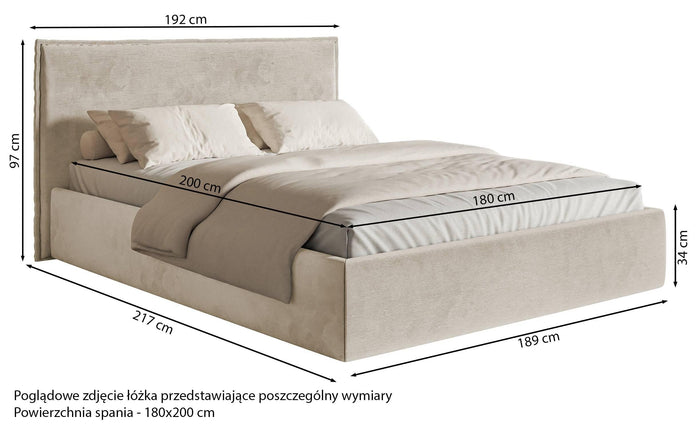 NADUVI Collection Bedframe Esmay velvet 180 x 200 cm
