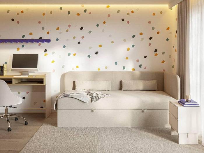 NADUVI Collection Jeugdbed Cambrils chenille rechts 90 x 200 cm met