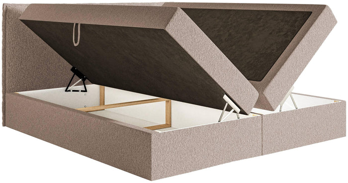 NADUVI Collection Boxspring Esmay chenille met opbergruimte en topper