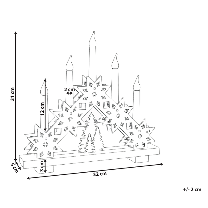 Beliani - BILLAN - LED kandelaar - Wit - MDF