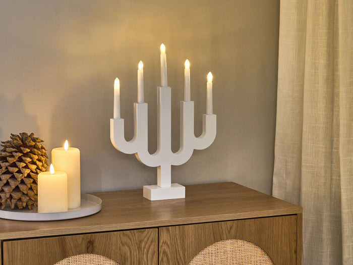 Beliani - BJORKAN - LED kandelaar - Wit - MDF