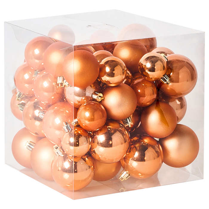 Beliani-LOVATNET-Set van 60 kerstballen-Koper-Synthetisch materiaal