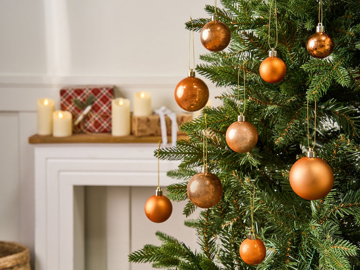 Beliani-LOVATNET-Set van 60 kerstballen-Koper-Synthetisch materiaal