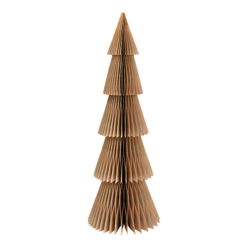 SVJ Kerstversiering Kerstboom - 20x20x60 cm - Papier - Beige
