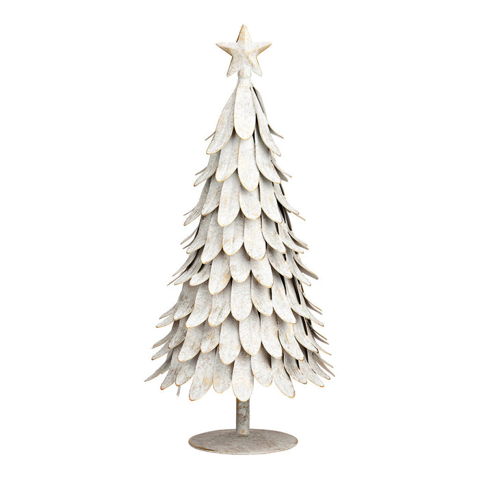 SVJ Kerstversiering Kerstboom - 17x17x38 cm - Metaal - Wit