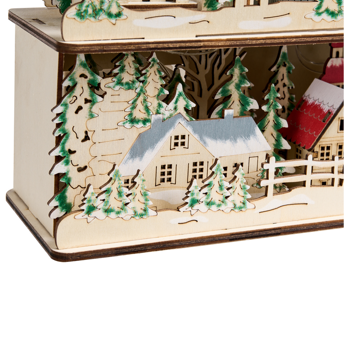 Beliani - BOLKESJO - LED kerstdecoratie - Lichtbruin - Multiplex