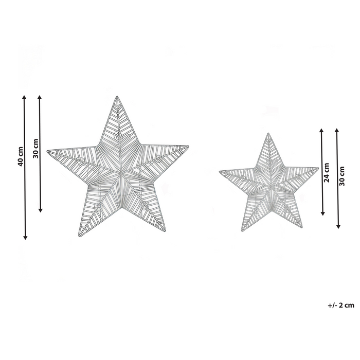 Beliani - HAMPEN - LED-decoratie set van 2 - Goud - Metaal