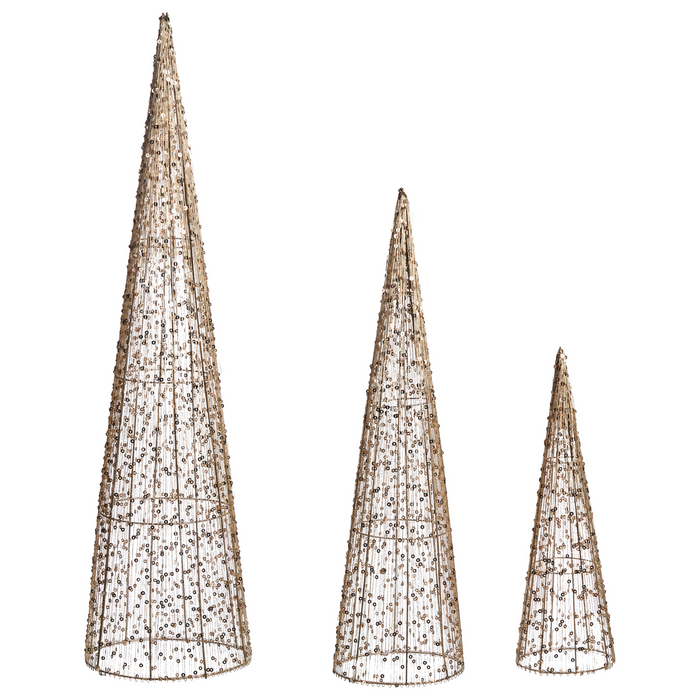 Beliani - VEJLESO - LED-decoratie set van 3 - Goud - Metaal