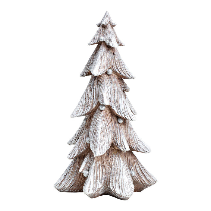 SVJ Kerstversiering Kerstboom - 16x16x29 cm - Polyester - Wit