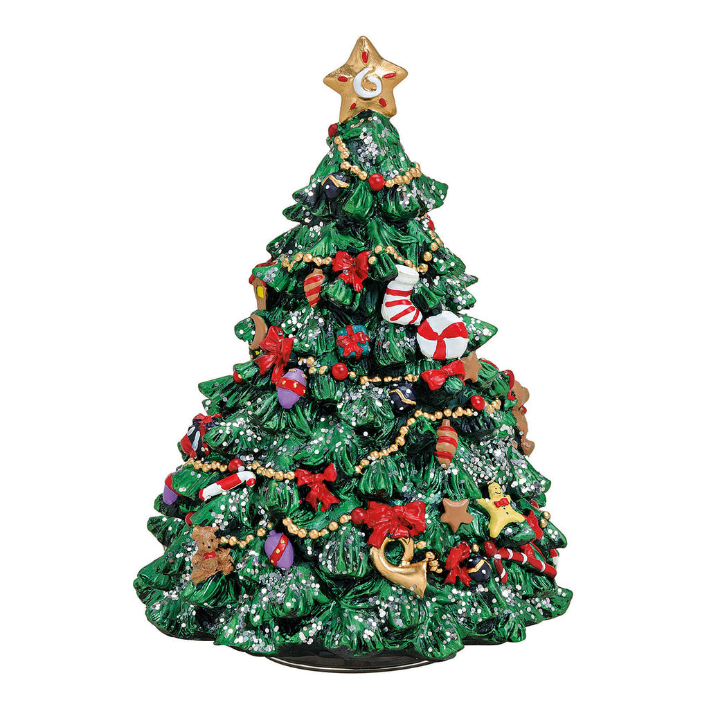 SVJ Kerstversiering Muziekdoos kerstboom - 16x16x12 cm - Polyester - Multi