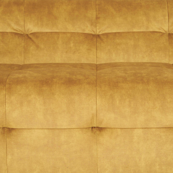 by fonQ Wies 3,5-zits Hoekbank Links - Fluweel - Goudgeel