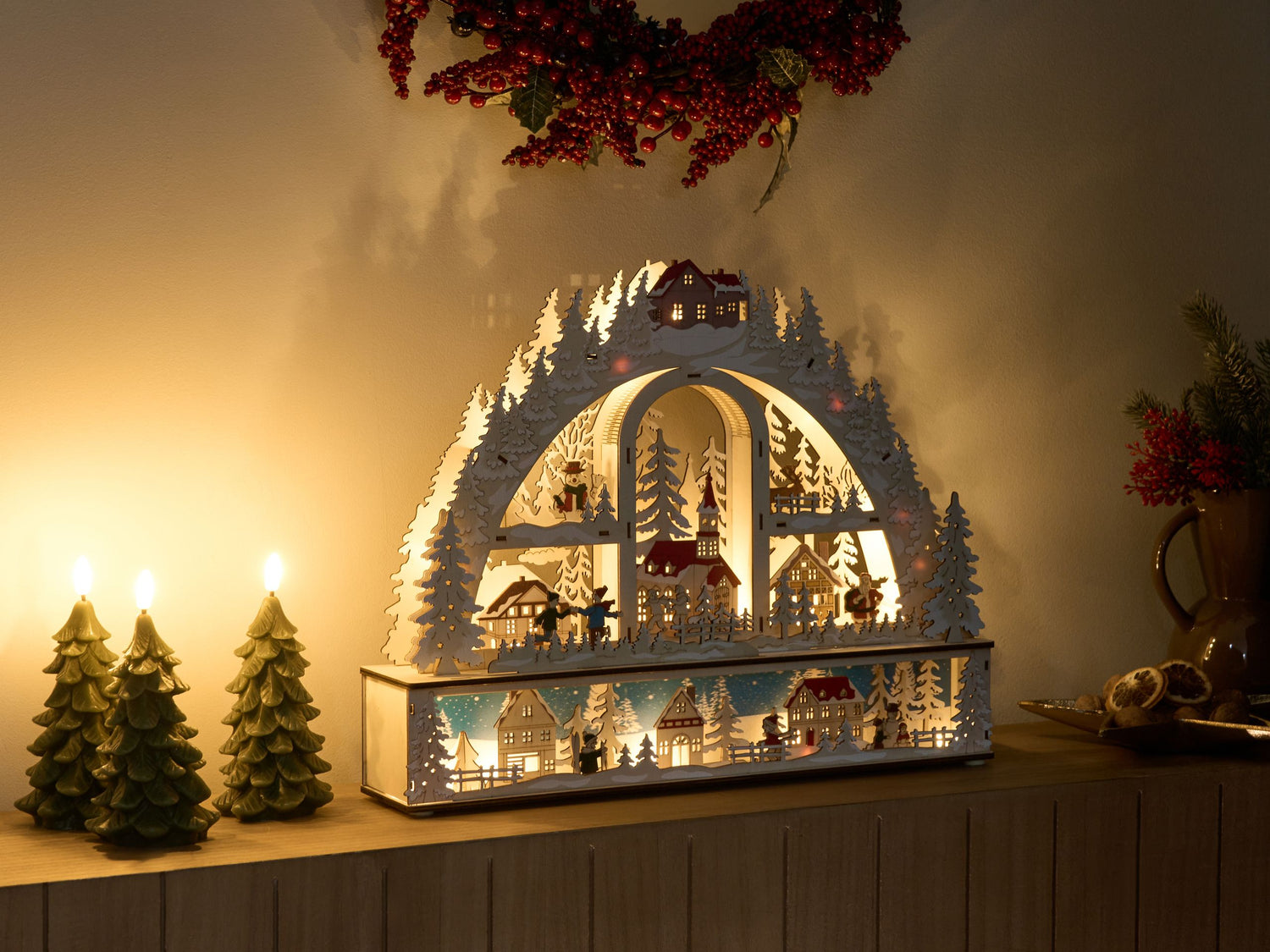 Beliani - NORSJO - LED kerstdecoratie - Lichtbruin - Multiplex