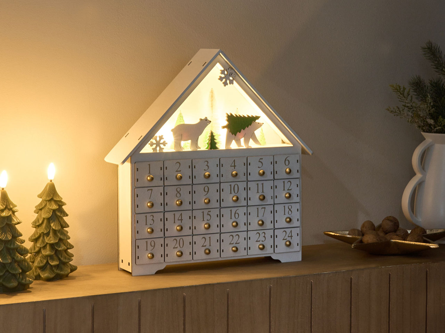 Beliani - MJOSA - LED kerstdecoratie - Wit - Multiplex