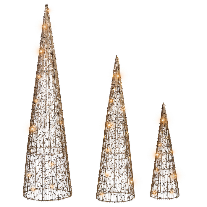 Beliani - VEJLESO - LED-decoratie set van 3 - Goud - Metaal