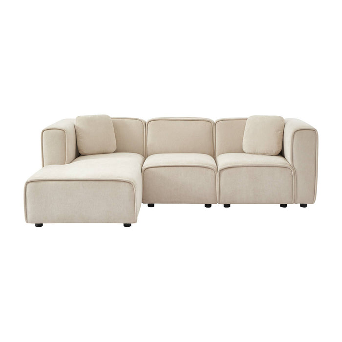 sweeek - Linkse hoekbank 3 zitplaatsen stof