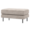 WOOOD Rodeo Hocker Op Poten - Ribstof - Ecru - 45x84x54