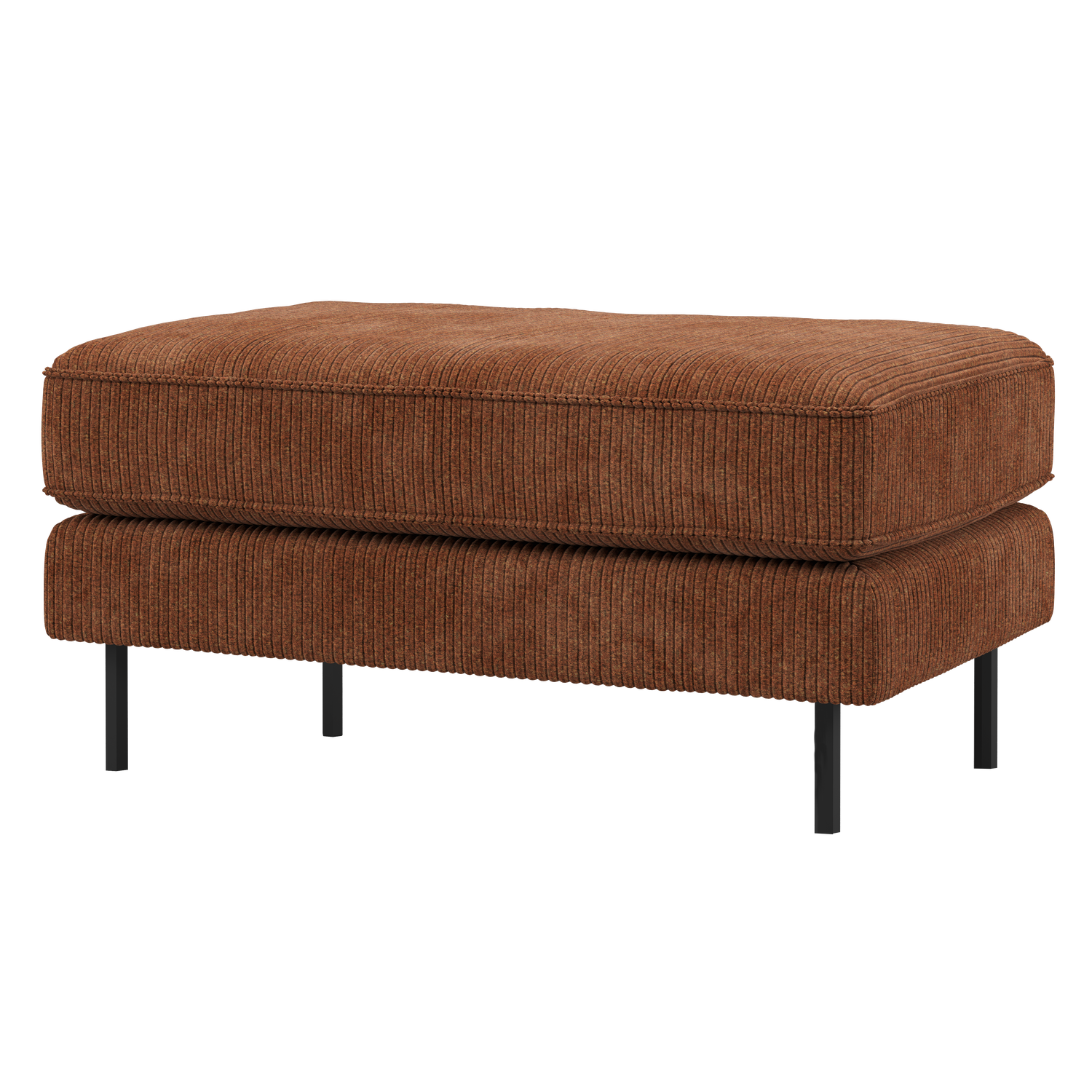 WOOOD Rodeo Hocker Op Poten - Ribstof - Roestbruin - 45x84x54