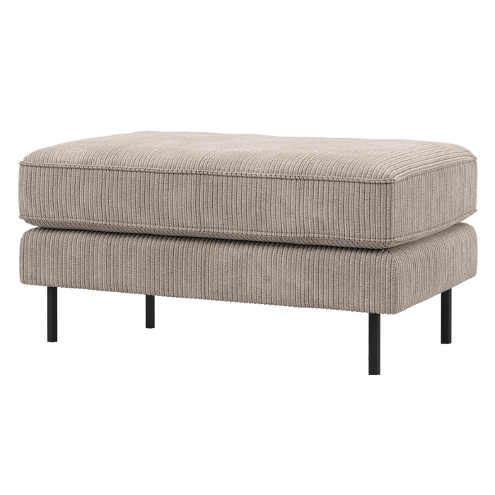 WOOOD Rodeo Hocker Op Poten - Ribstof - Donkerzand - 45x84x54