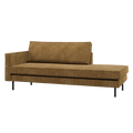 WOOOD Rodeo Daybed Links - Ribstof - Honinggeel - 85x203x86