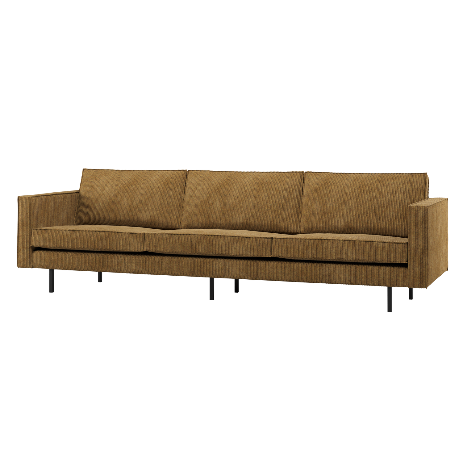 WOOOD Rodeo 3-Zits Bank - Ribstof - Honinggeel - 85x277x86