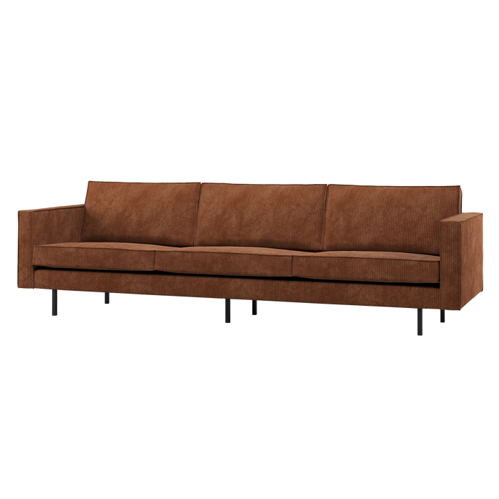 WOOOD Rodeo 3-Zits Bank - Ribstof - Roestbruin - 85x277x86