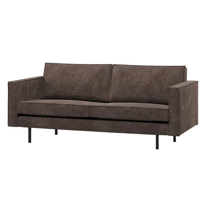 WOOOD Rodeo Zits Bank - Ribstof - Bruin - 85x190x86