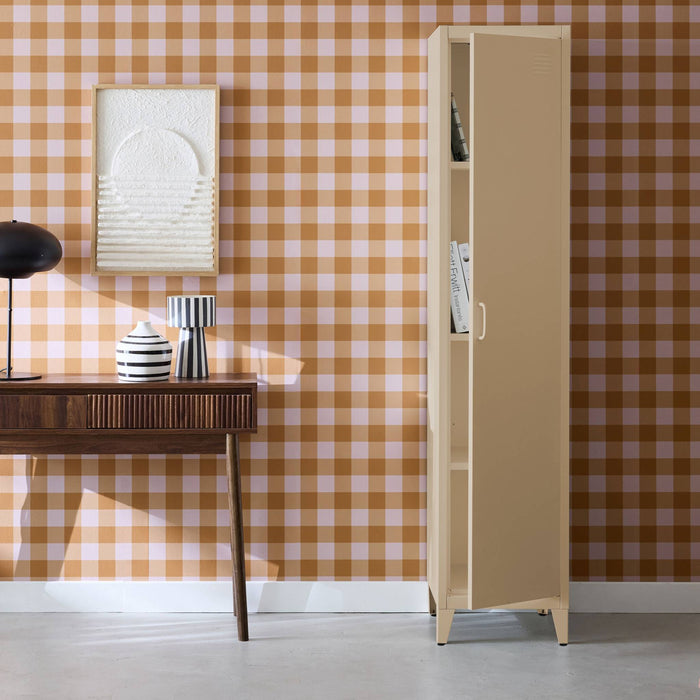 sweeek - Industriële metalen kast 4 vakken 1 deur