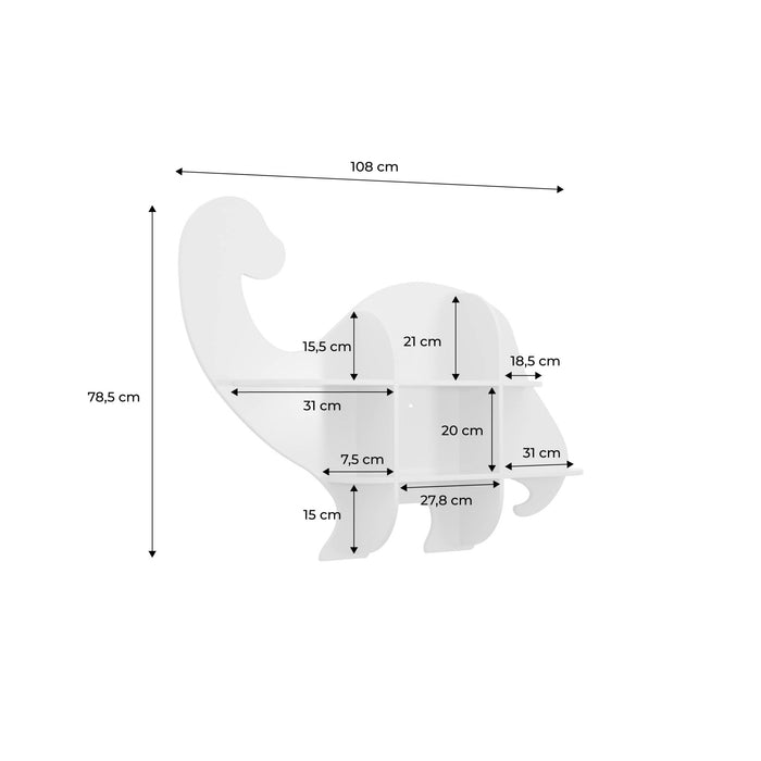 sweeek - Dinosaurus wandplank met 5 ruimtes