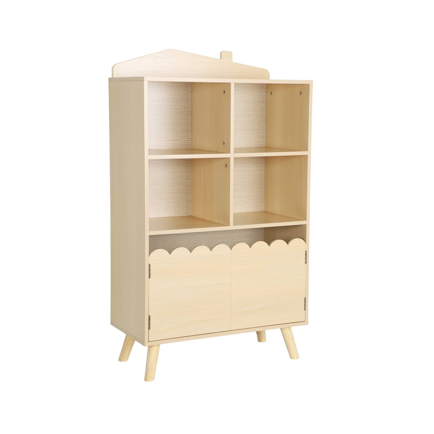 sweeek - Kinderboekenkast met 2 deuren en 4 planken