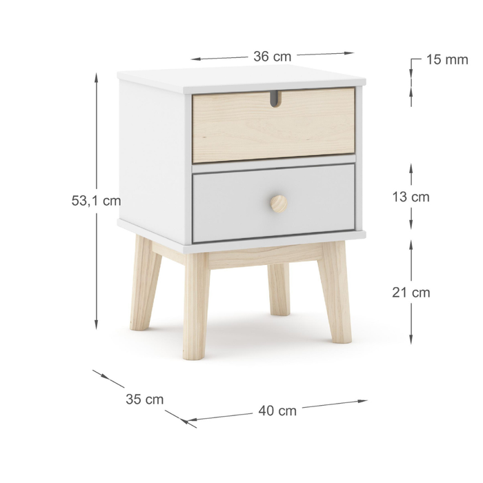 Calicosy - LEONIE nachtkastje - B40 cm - Groente