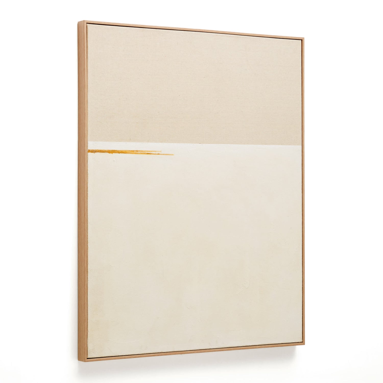 Kave Home - Abstract schilderij op linnen Salin met horizontale streep