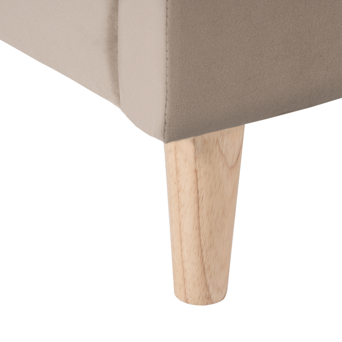 Beliani - KERVAN - Eenpersoonsbed - Taupe|Wit - 90 x 200 cm - Fluweel