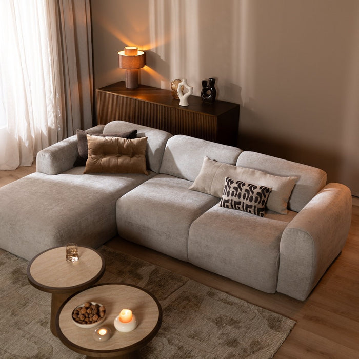 Bronx71 Hoekbank Maine gemêleerde stof taupe links