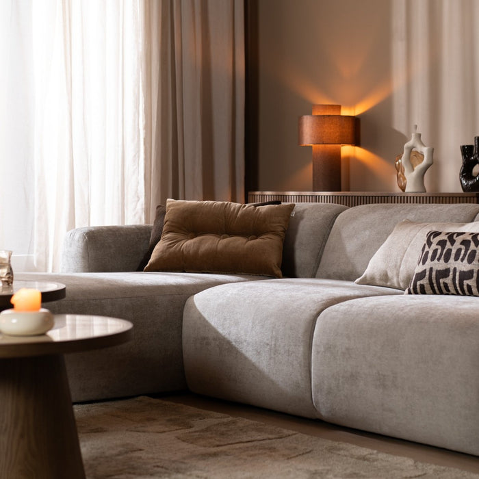 Bronx71 Hoekbank Maine gemêleerde stof taupe links