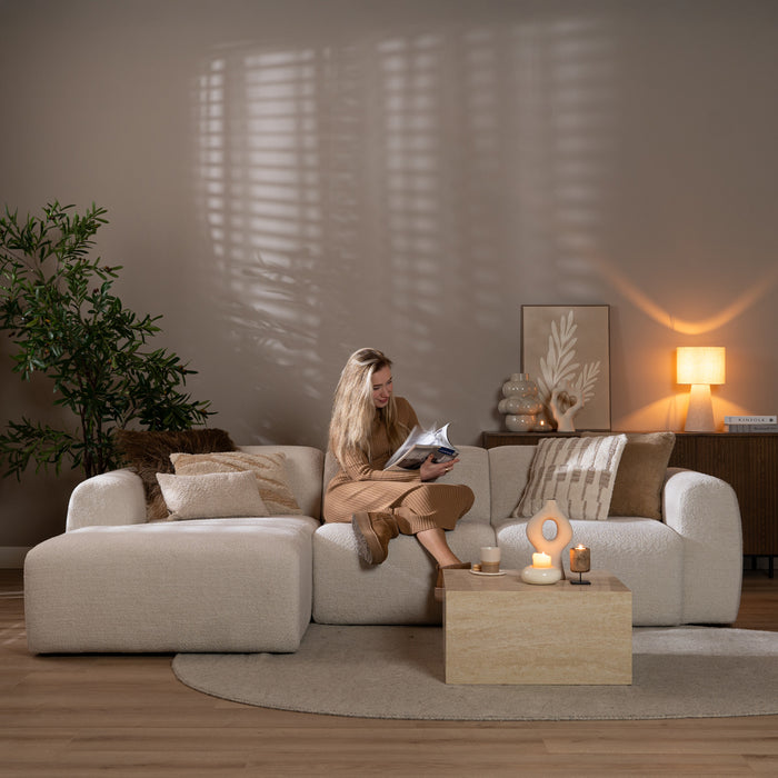 Bronx71 Hoekbank Maine bouclé stof off white links