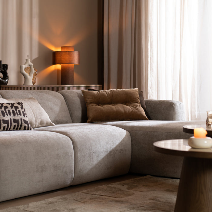 Bronx71 Hoekbank Maine gemêleerde stof taupe rechts