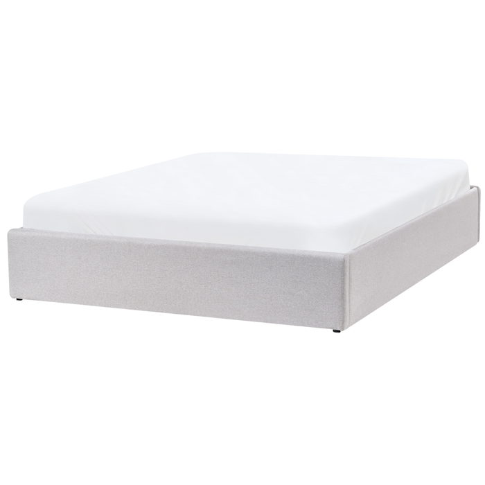 Beliani-DINAN-Tweepersoonsbed-Lichtgrijs-160 x 200 cm-Polyester