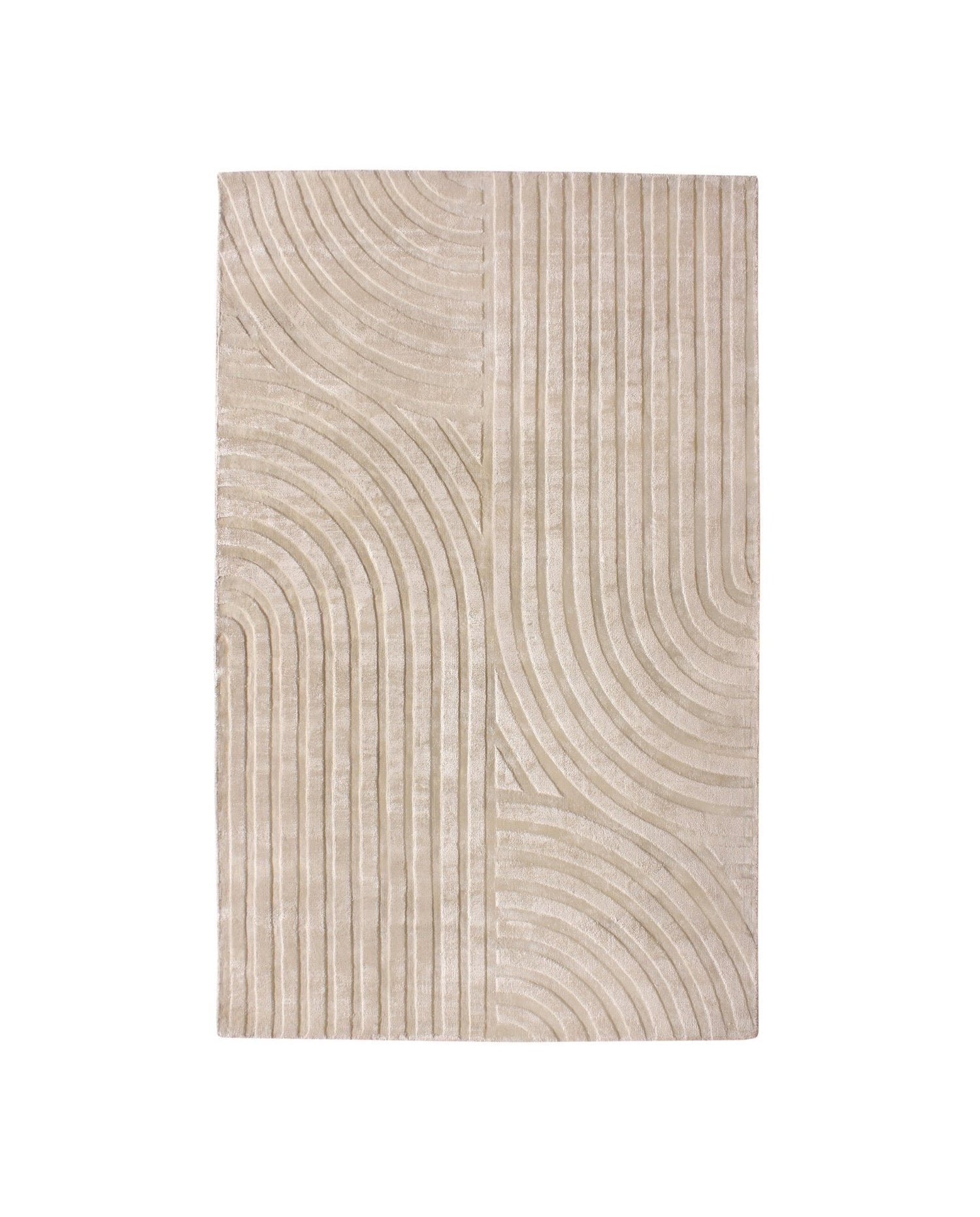 Rechthoekig beige viscose vloerkleed 160x230cm