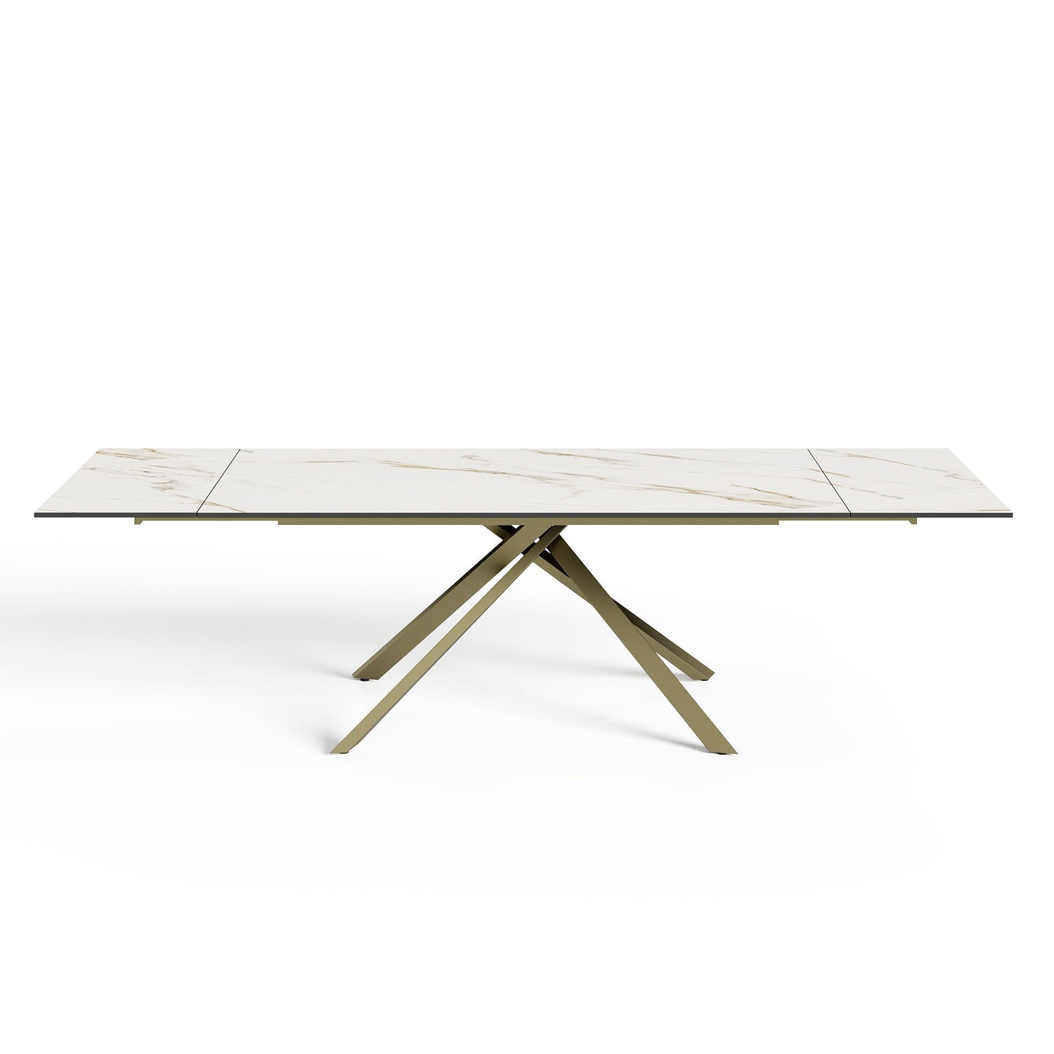 Uitschuifbare tafel 8-10 personen wit marmer effect keramiek 180cm